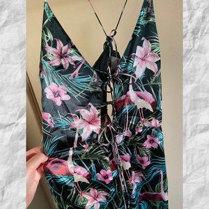 ASOS tropical wide leg jumpsuit